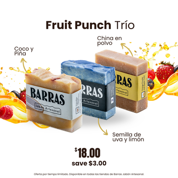 Fruit Punch Trío Soap Bars (Orange, Pineapple, Coconut and Lemon)