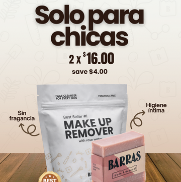 "Solo para chicas" Duo Soap Bars (Makeup Remover and Intimate Hygiene) (copia)